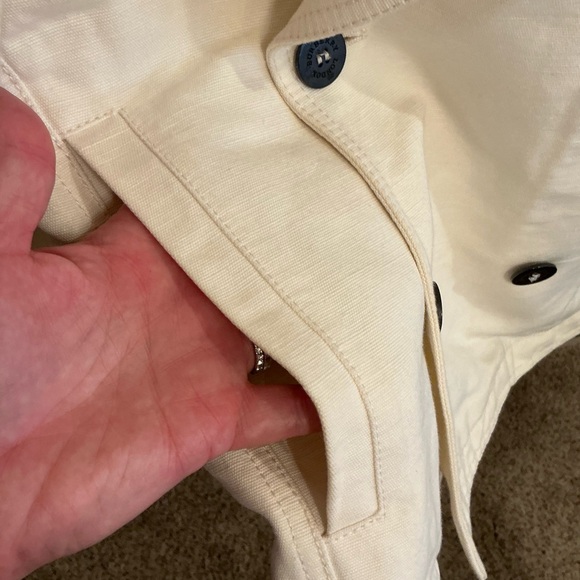 Burberry Cream Double-Breasted Pea Coat - Picture 10 of 11